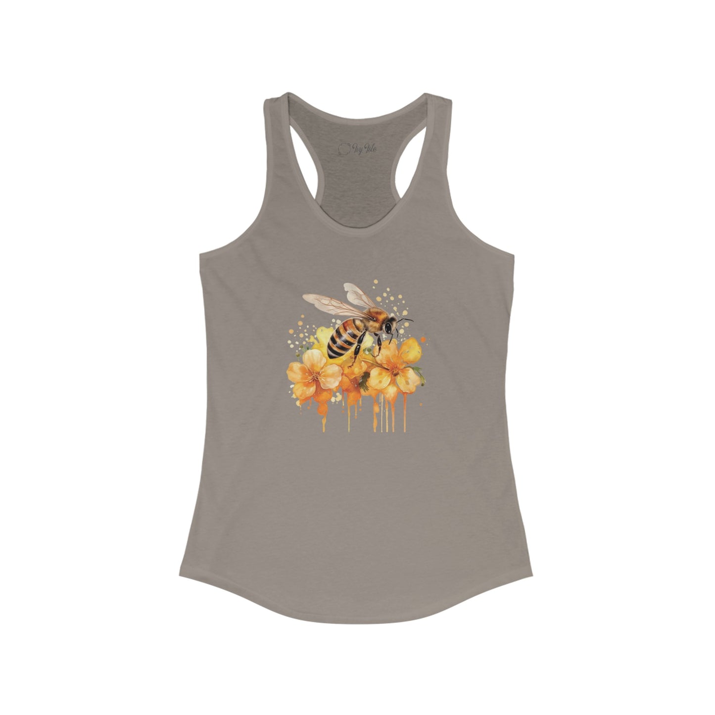 Watercolor Bee and Flowers Racerback Tank
