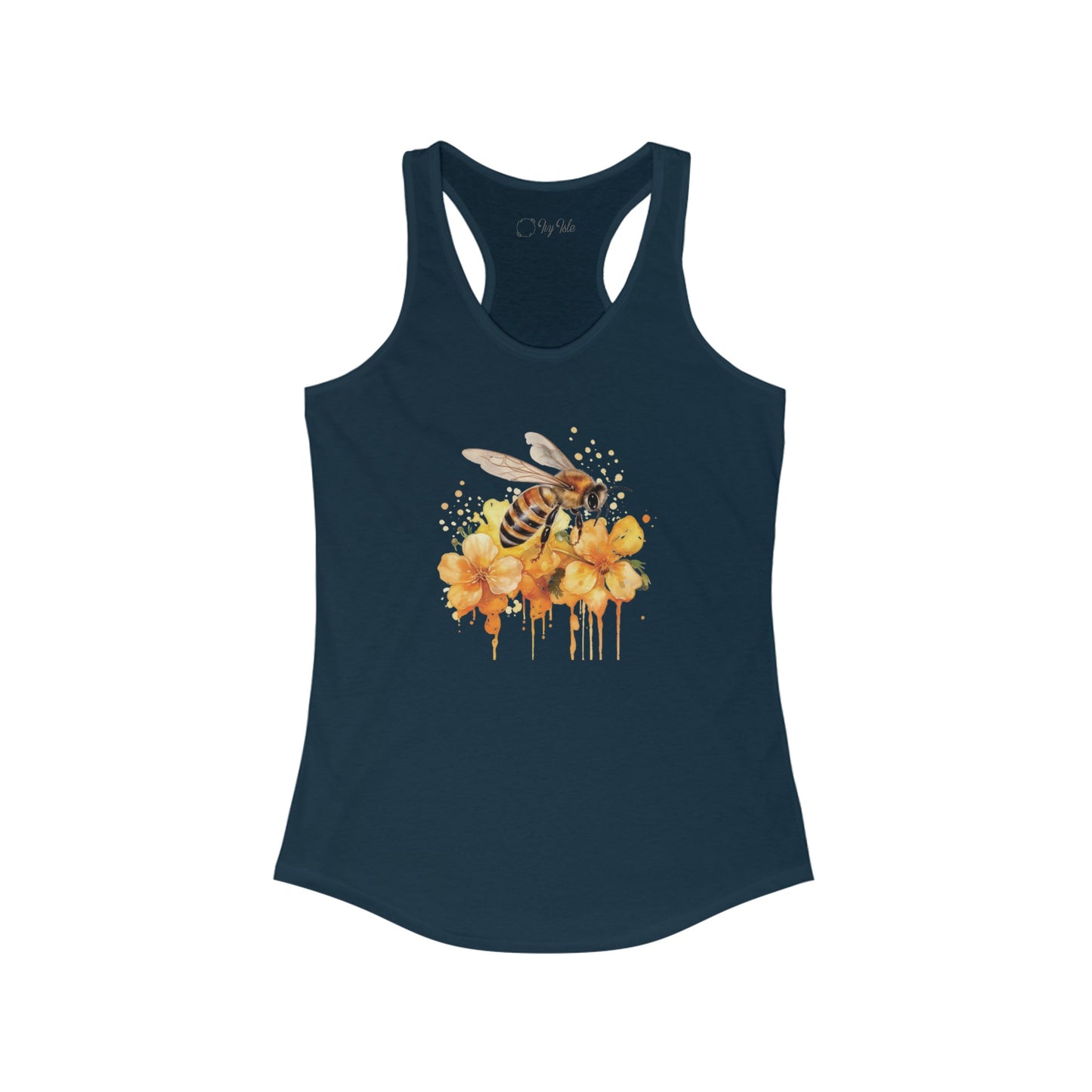 Watercolor Bee and Flowers Racerback Tank