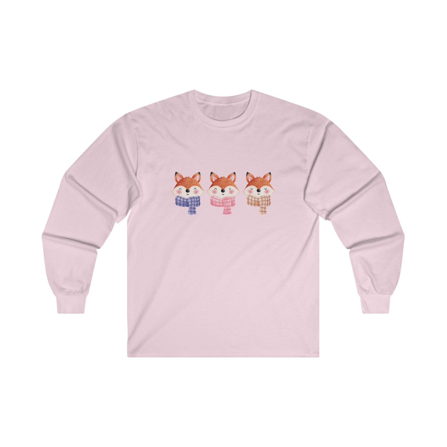 Cute Foxes in Scarves Long Sleeve Tee