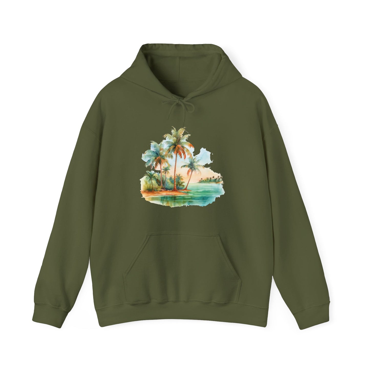 Watercolor Beach Hooded Sweatshirt