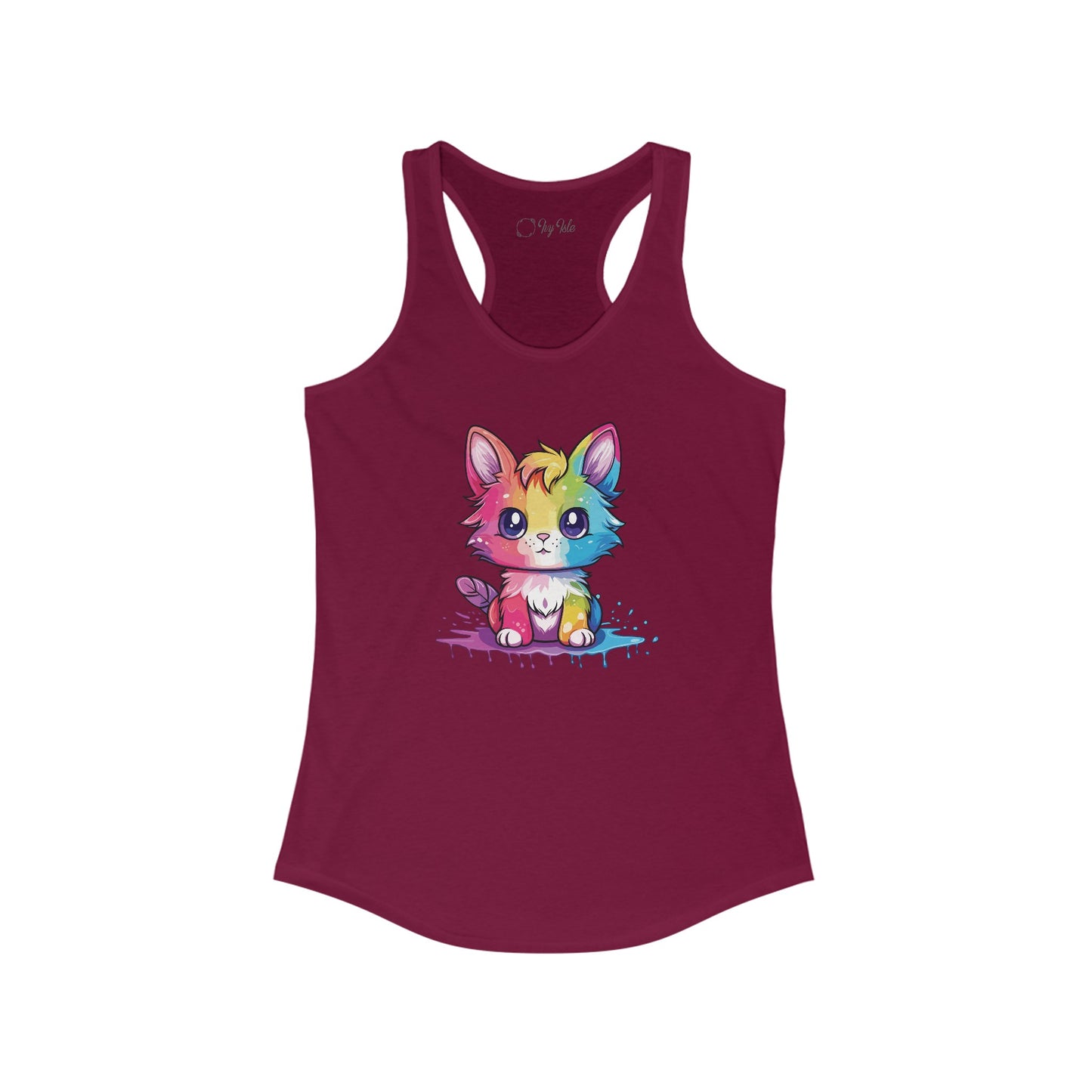 Rainbow Animated Cat Racerback Tank