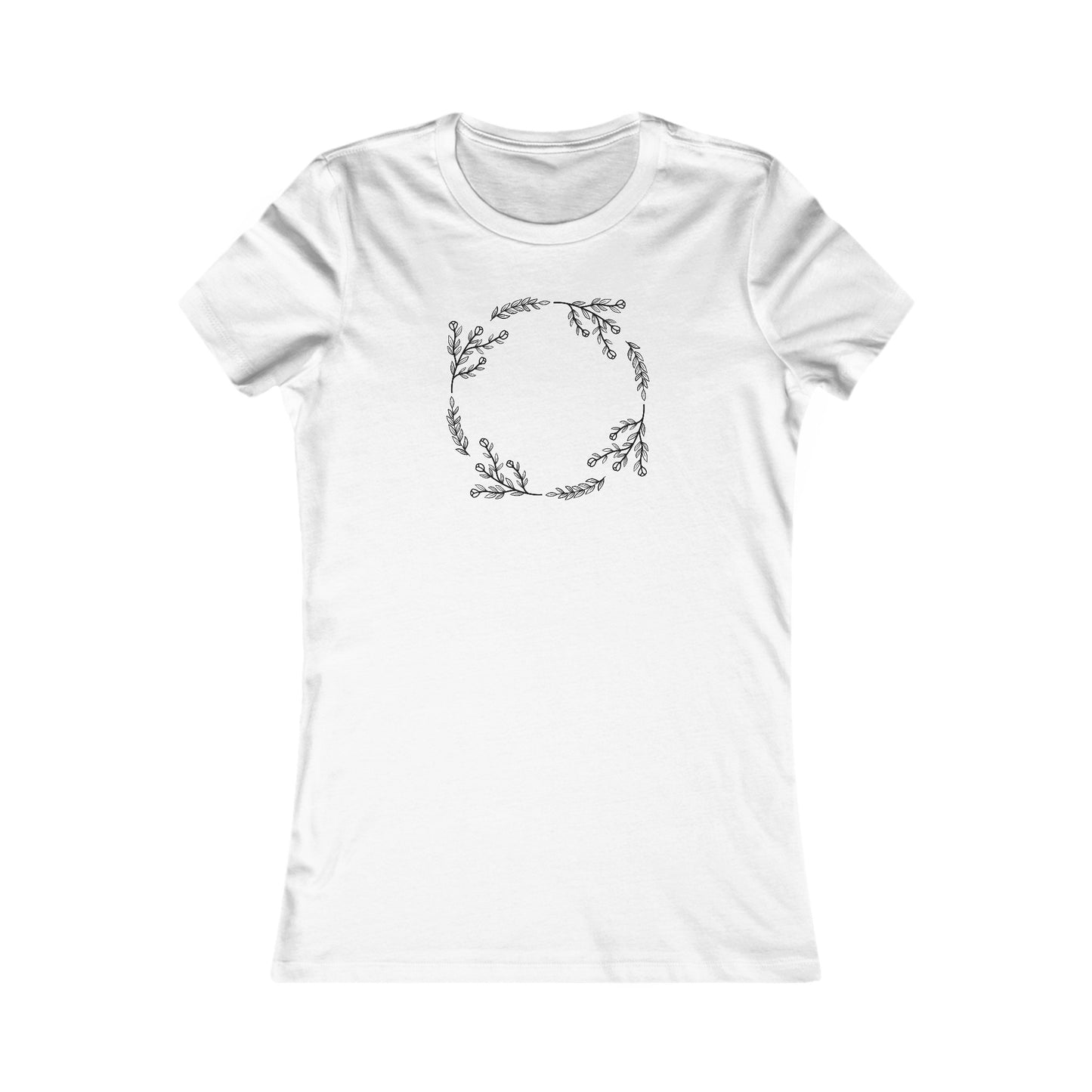 Flower and Leaf Circle Fitted Tee