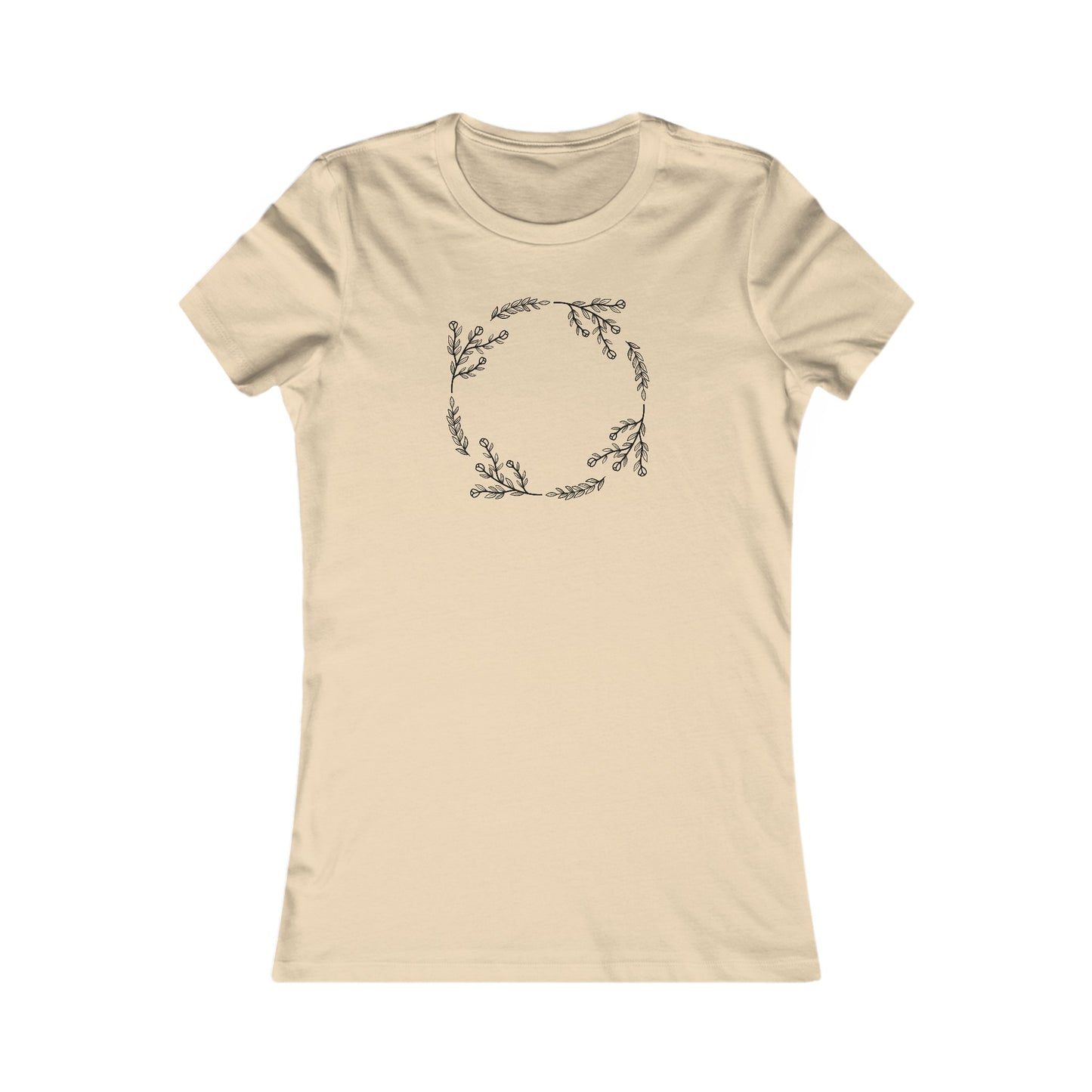 Flower and Leaf Circle Fitted Tee
