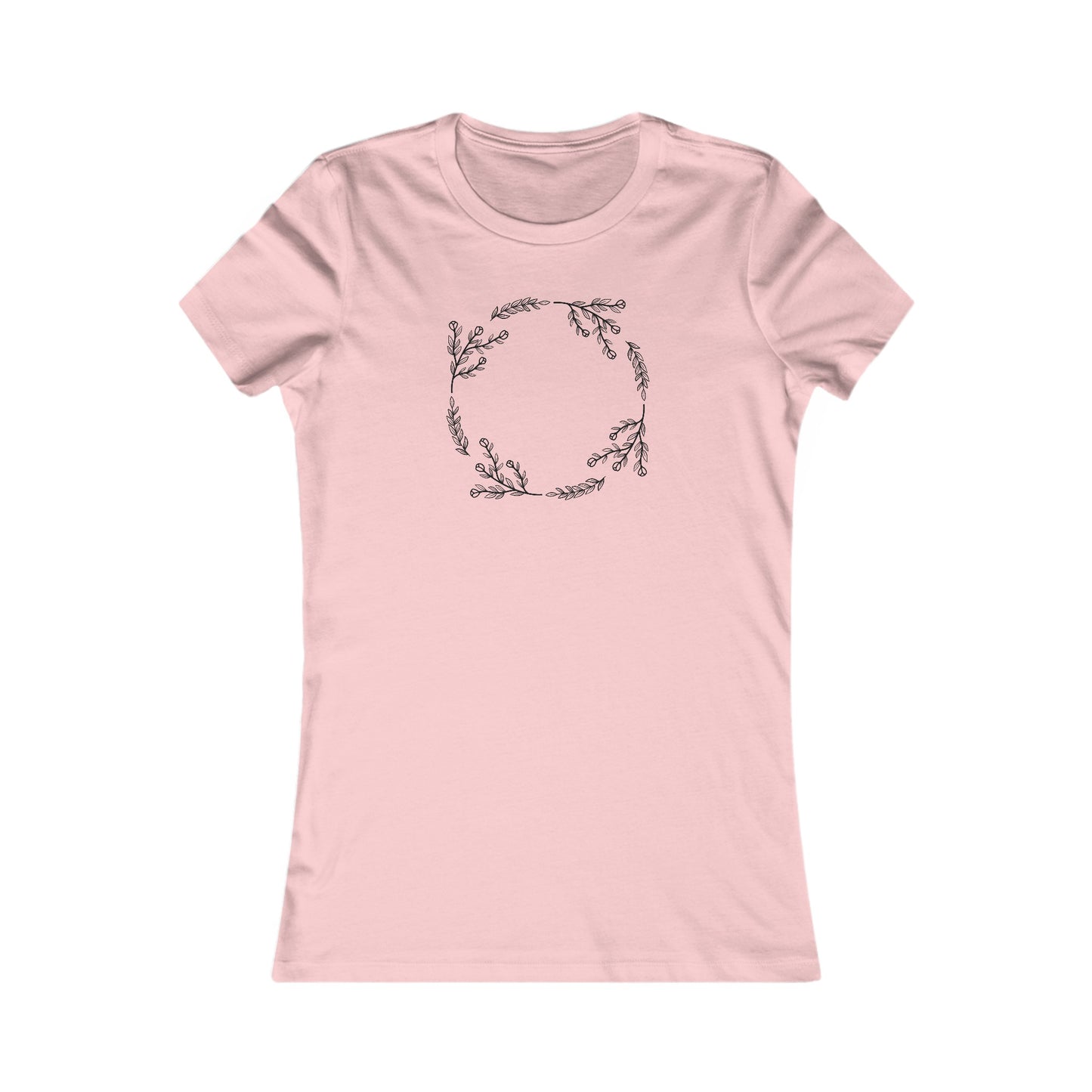 Flower and Leaf Circle Fitted Tee