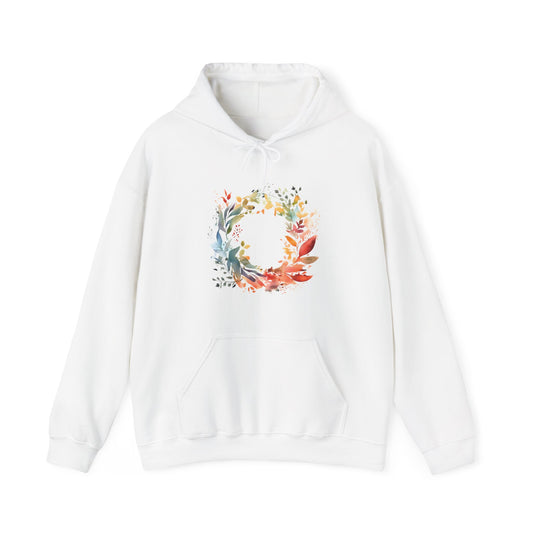 Watercolor Floral Circle Hooded Sweatshirt