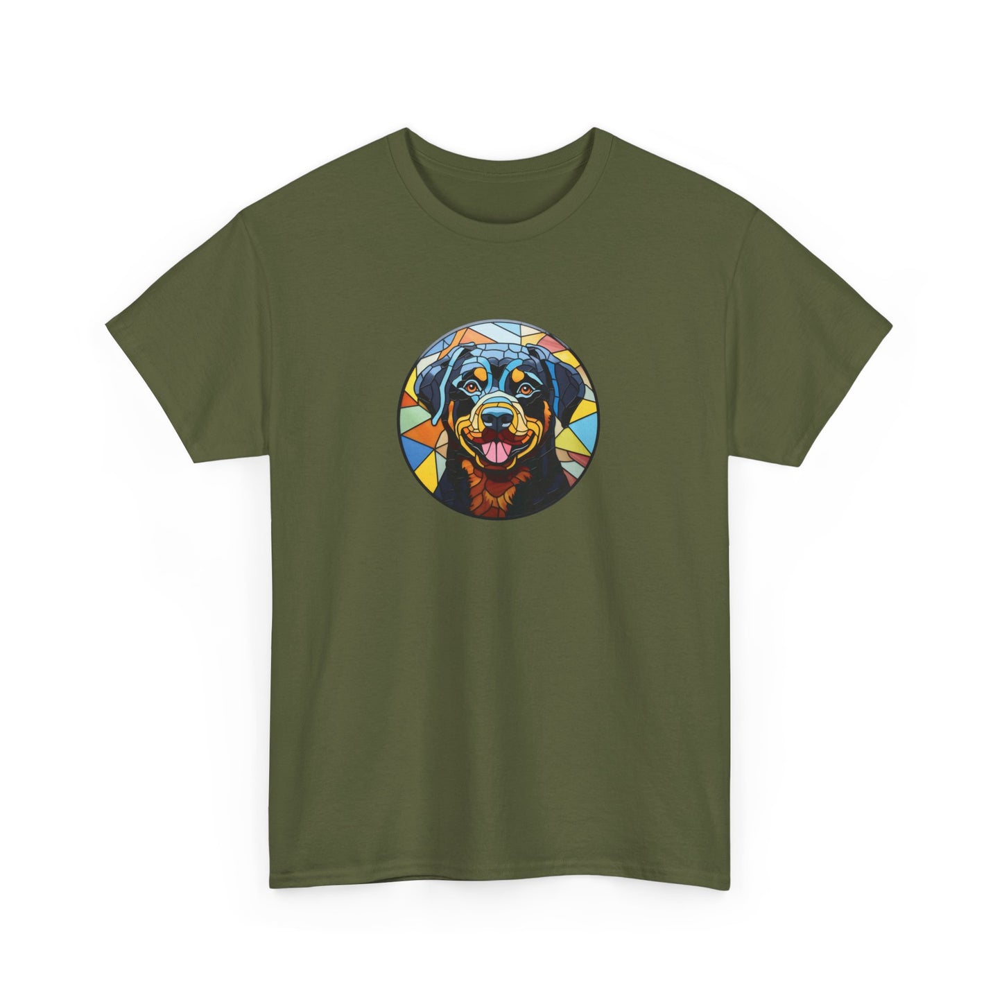 Stained Glass Rottweiler Short Sleeve Tee