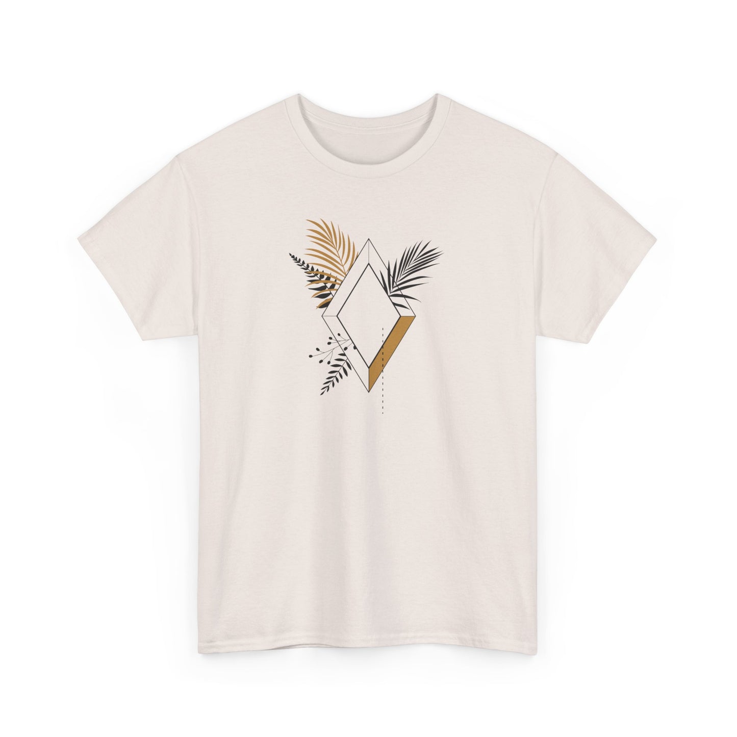 Black and Gold Leafy Diamond Short Sleeve Tee