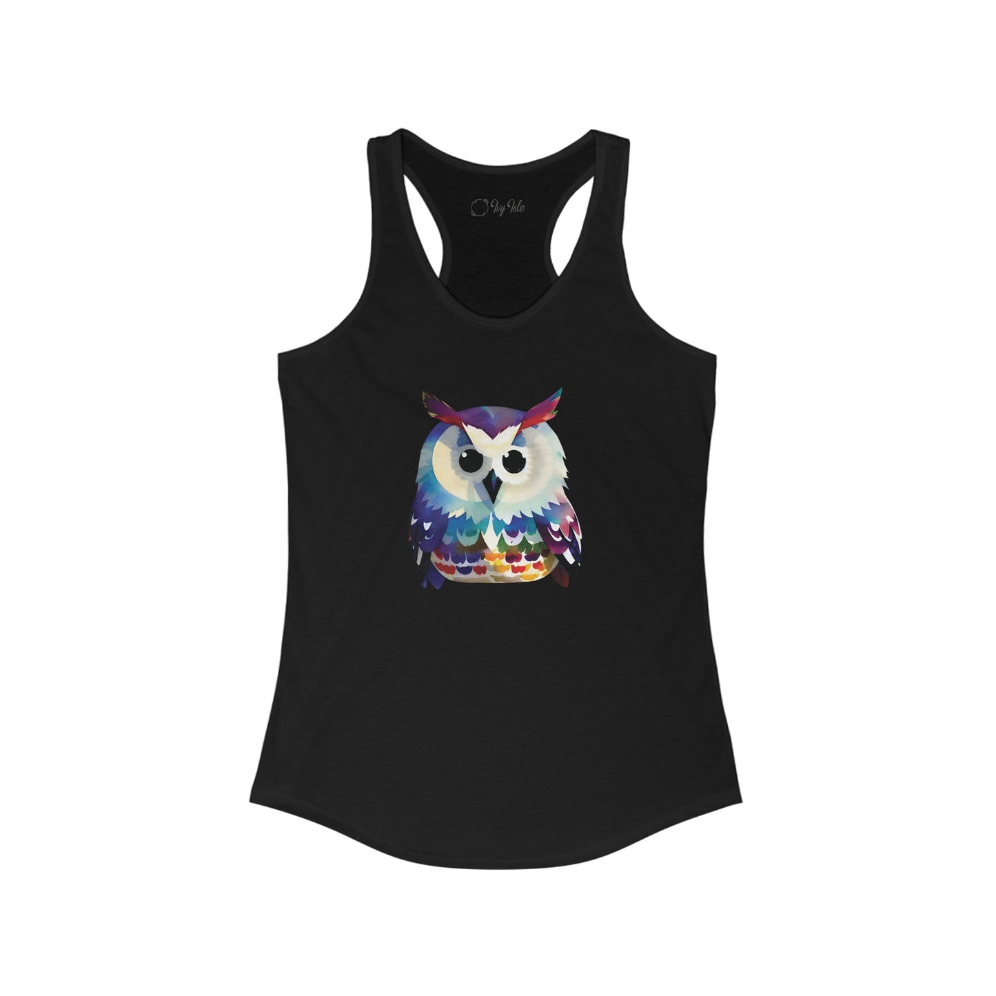 Watercolor Owl Racerback Tank
