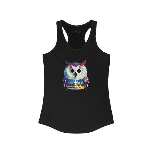 Watercolor Owl Racerback Tank
