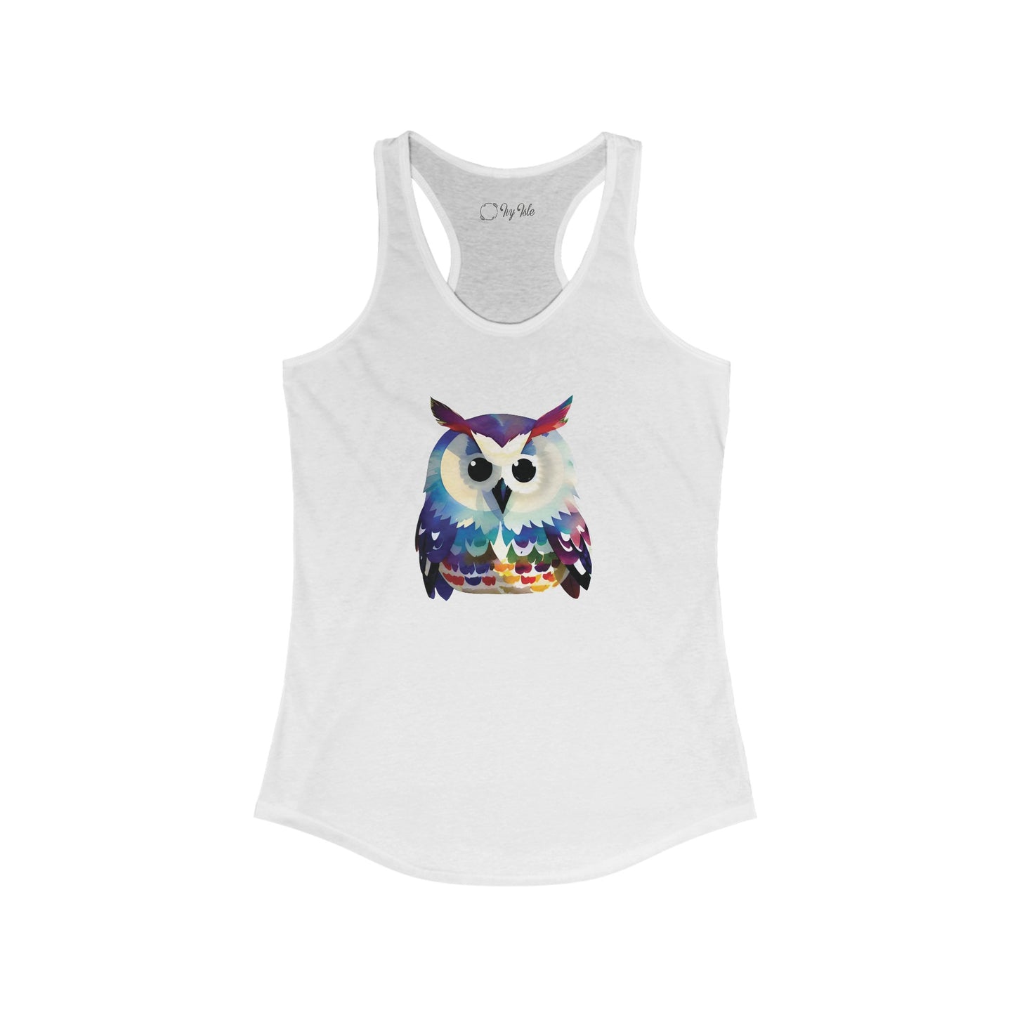 Watercolor Owl Racerback Tank