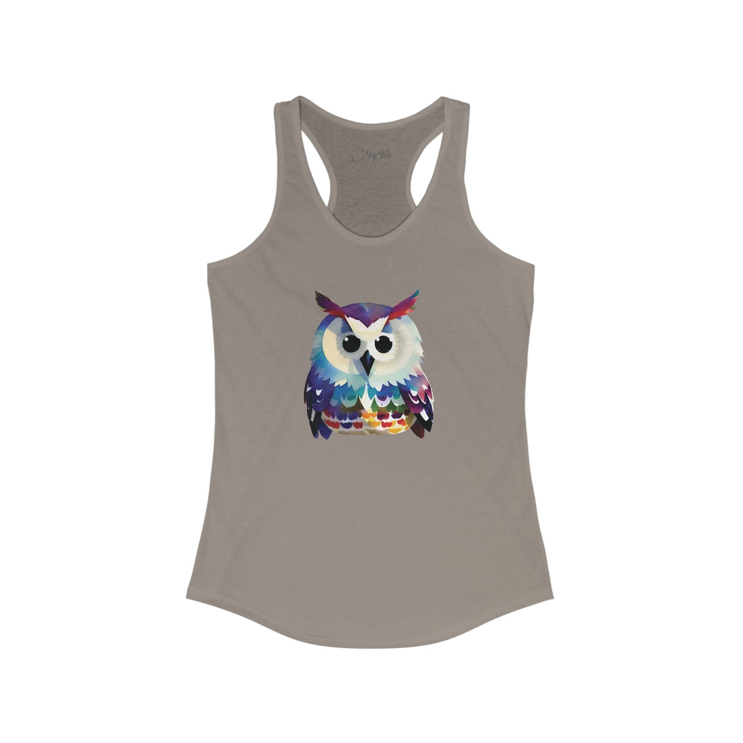 Watercolor Owl Racerback Tank