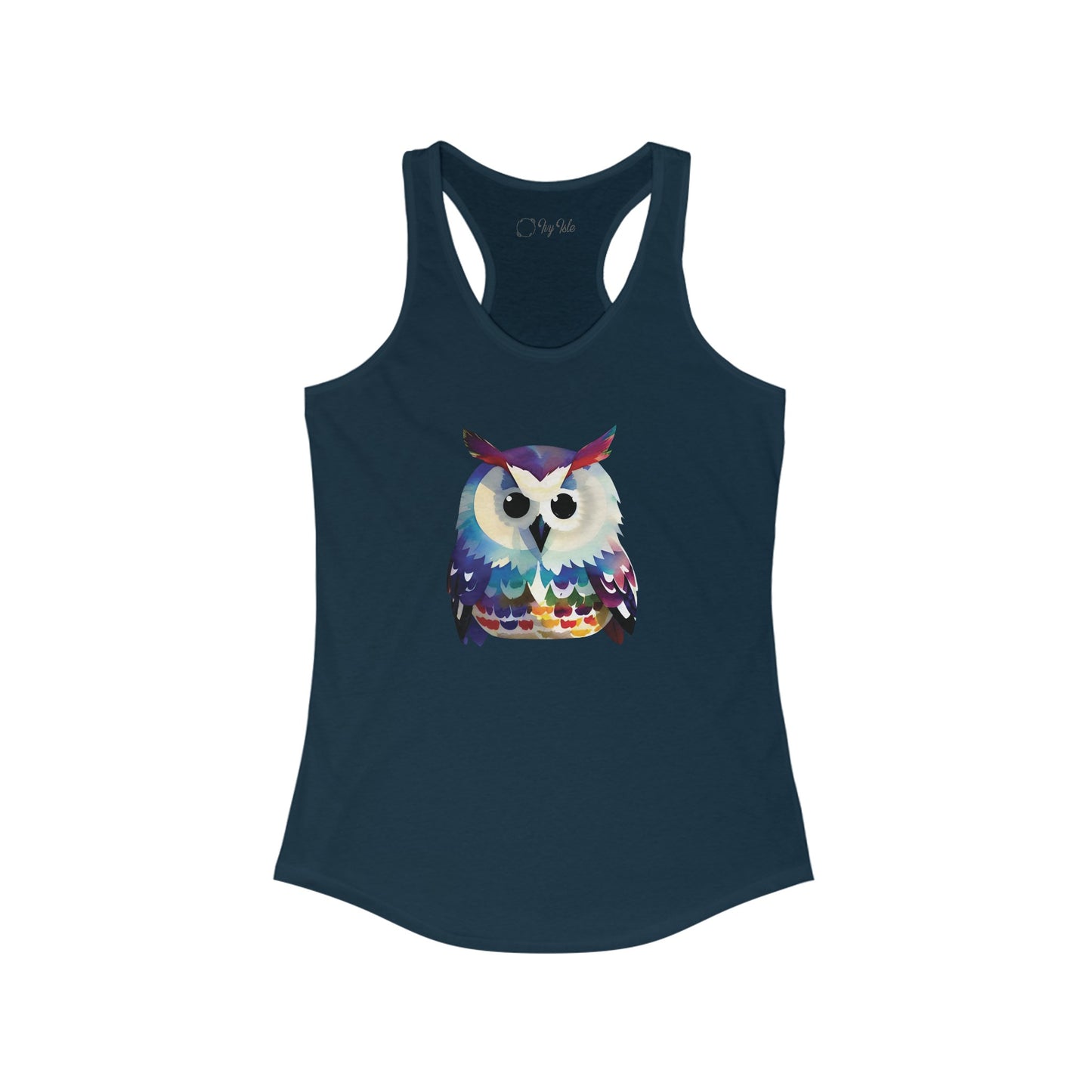 Watercolor Owl Racerback Tank