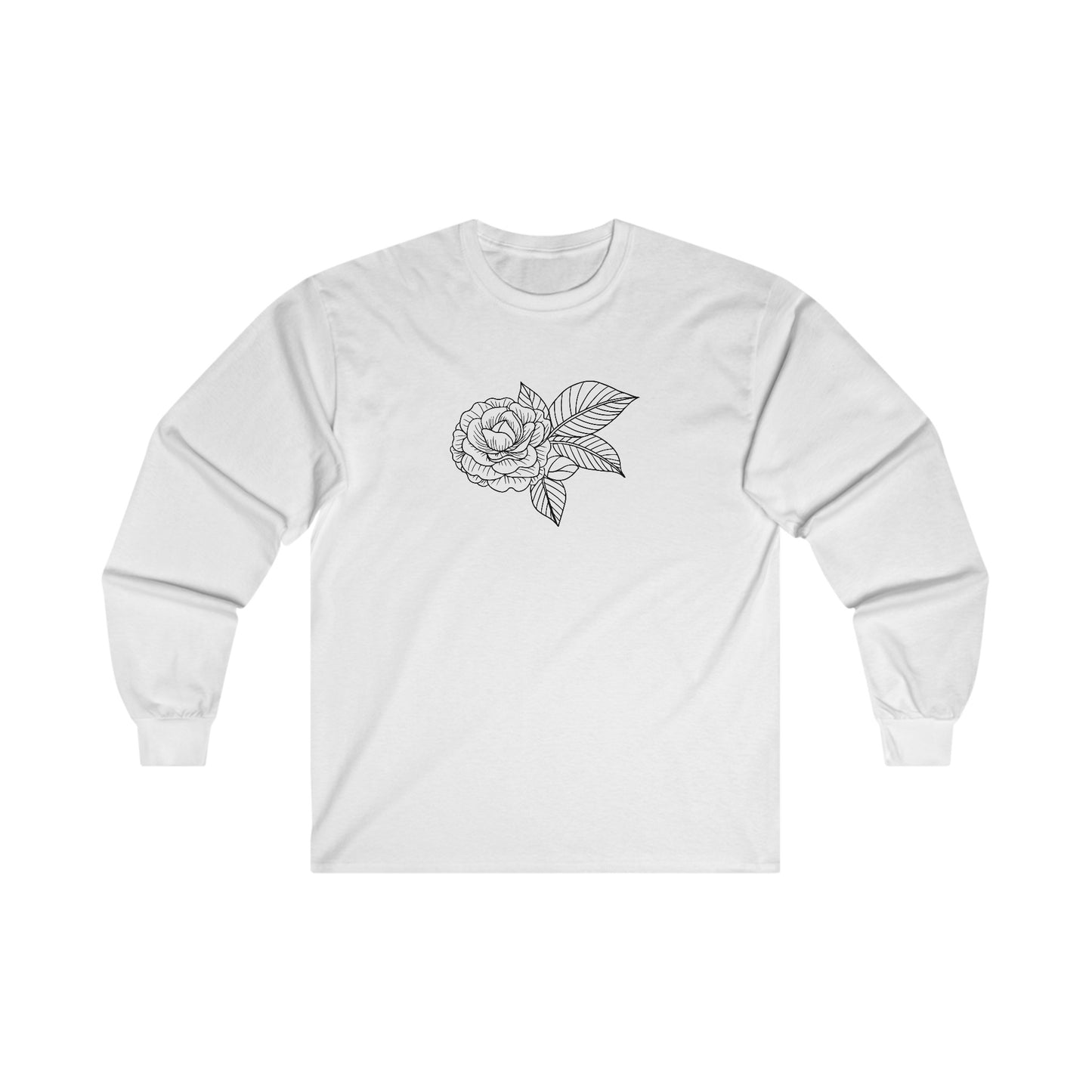 Rose with Leaves Long Sleeve Tee
