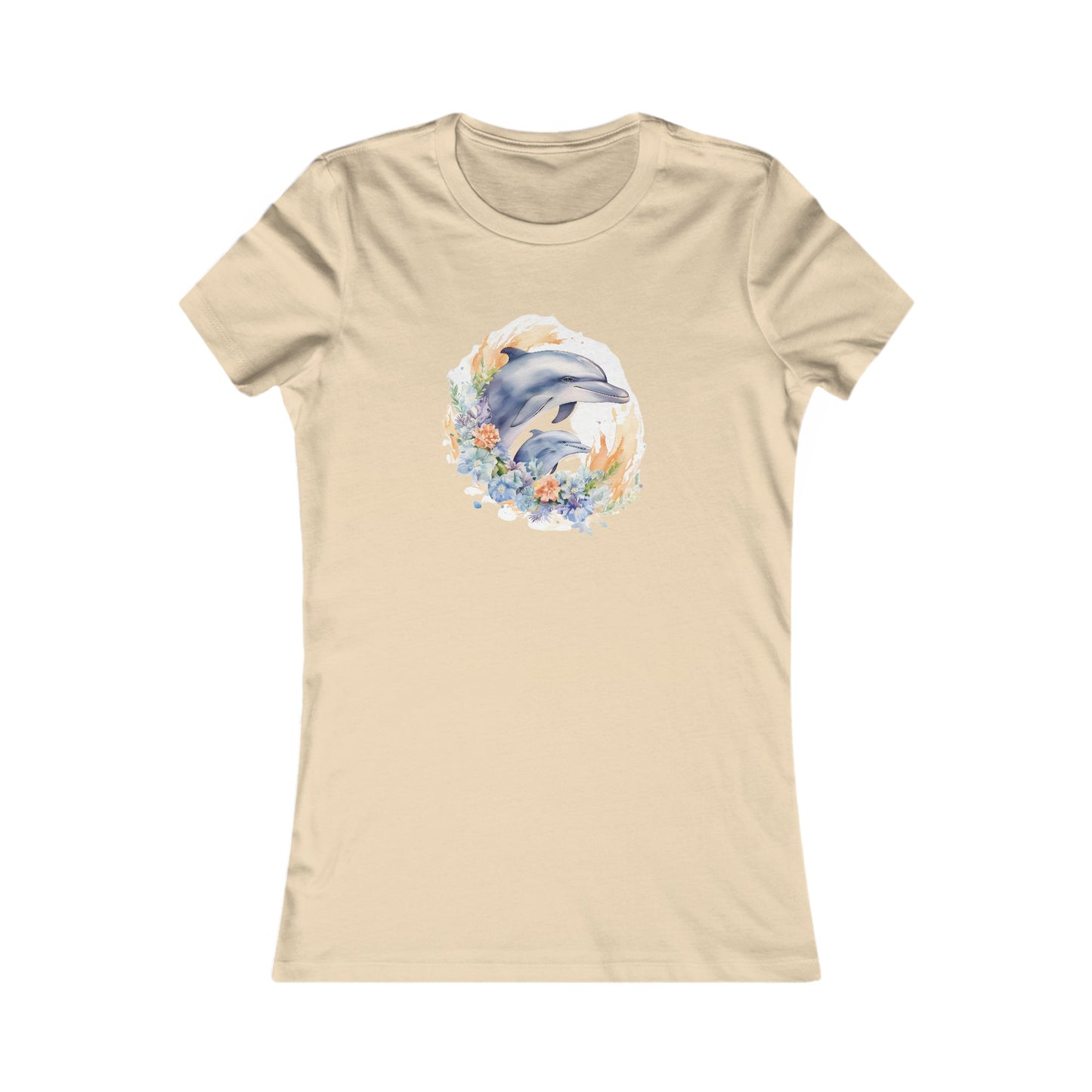 Watercolor Dolphins Fitted Tee