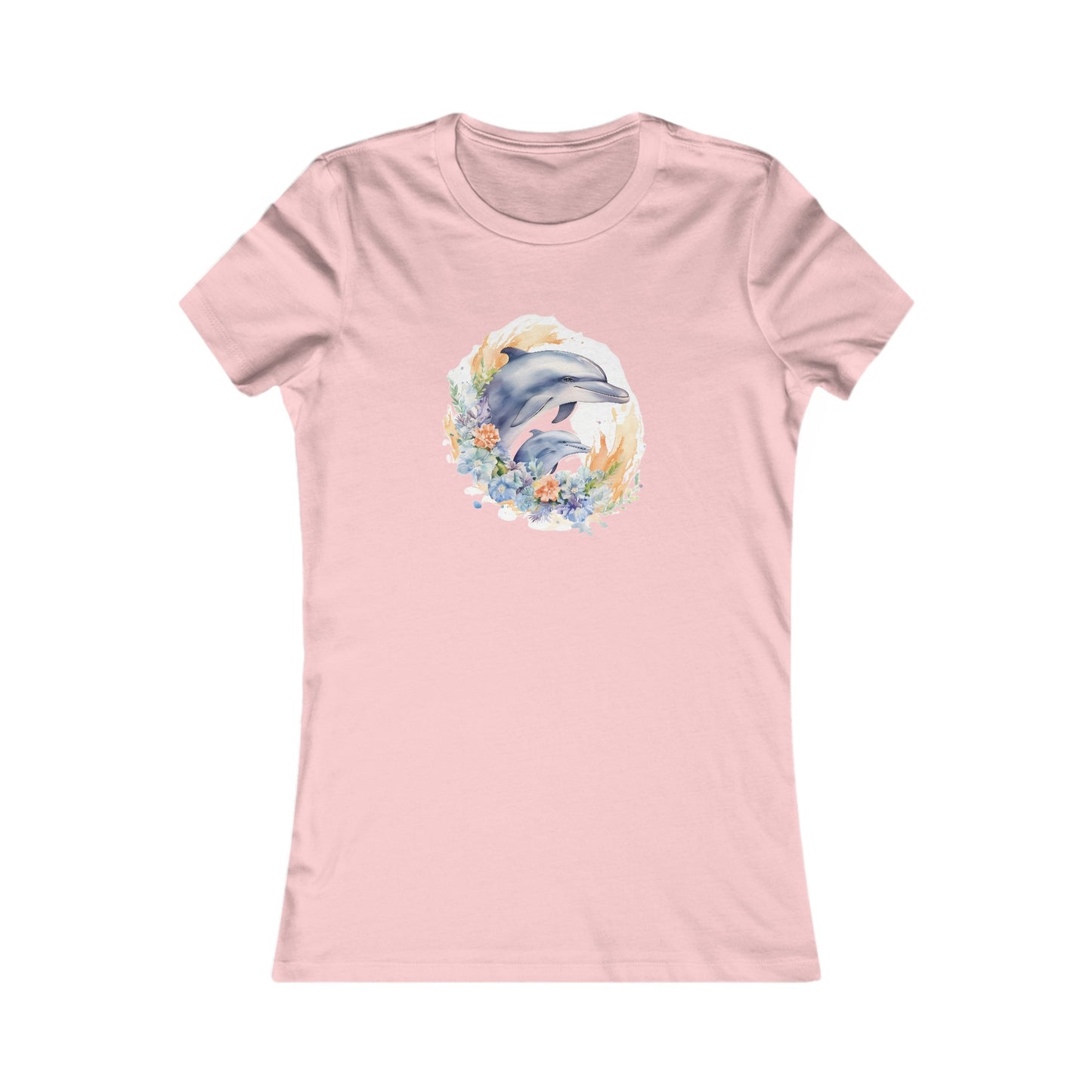 Watercolor Dolphins Fitted Tee
