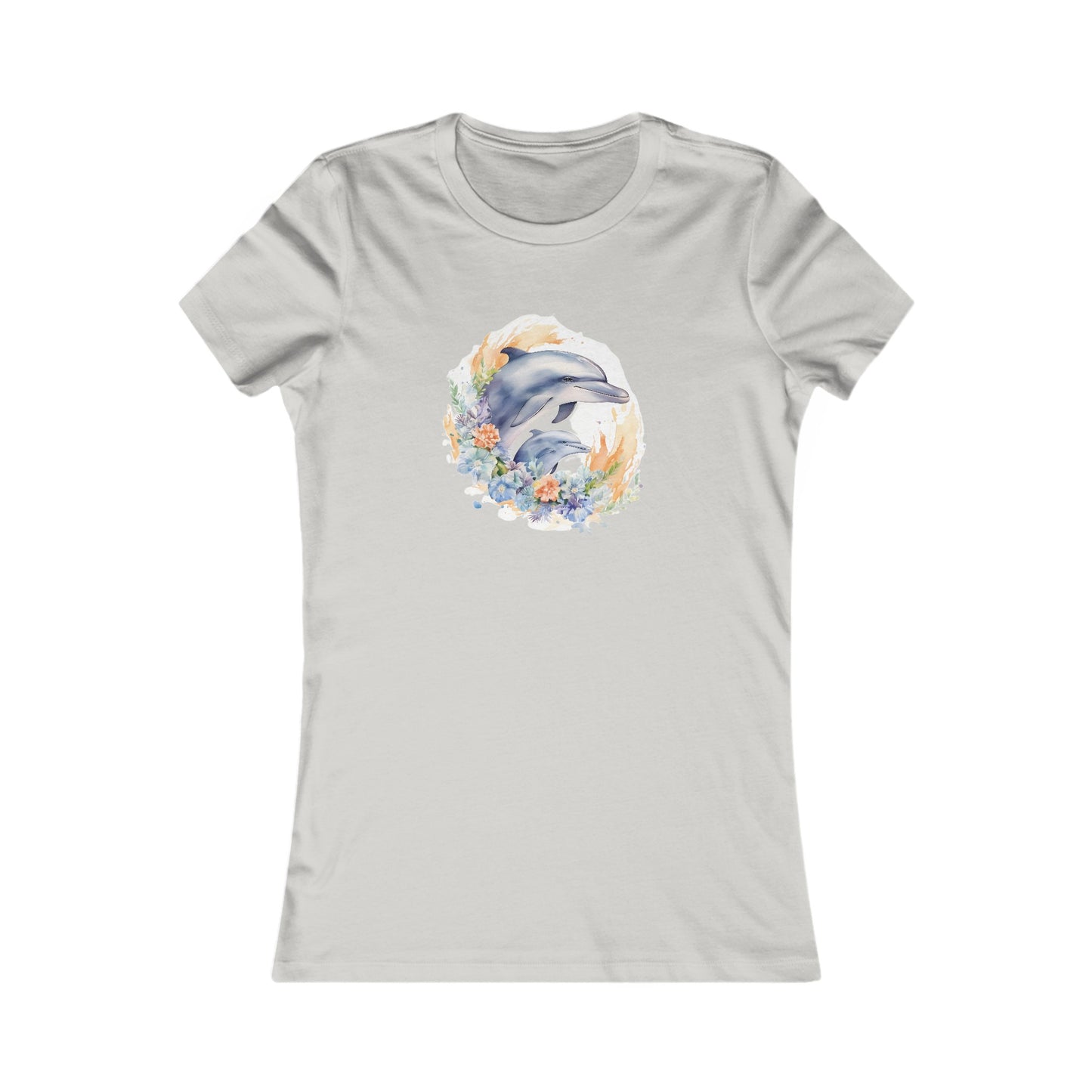 Watercolor Dolphins Fitted Tee