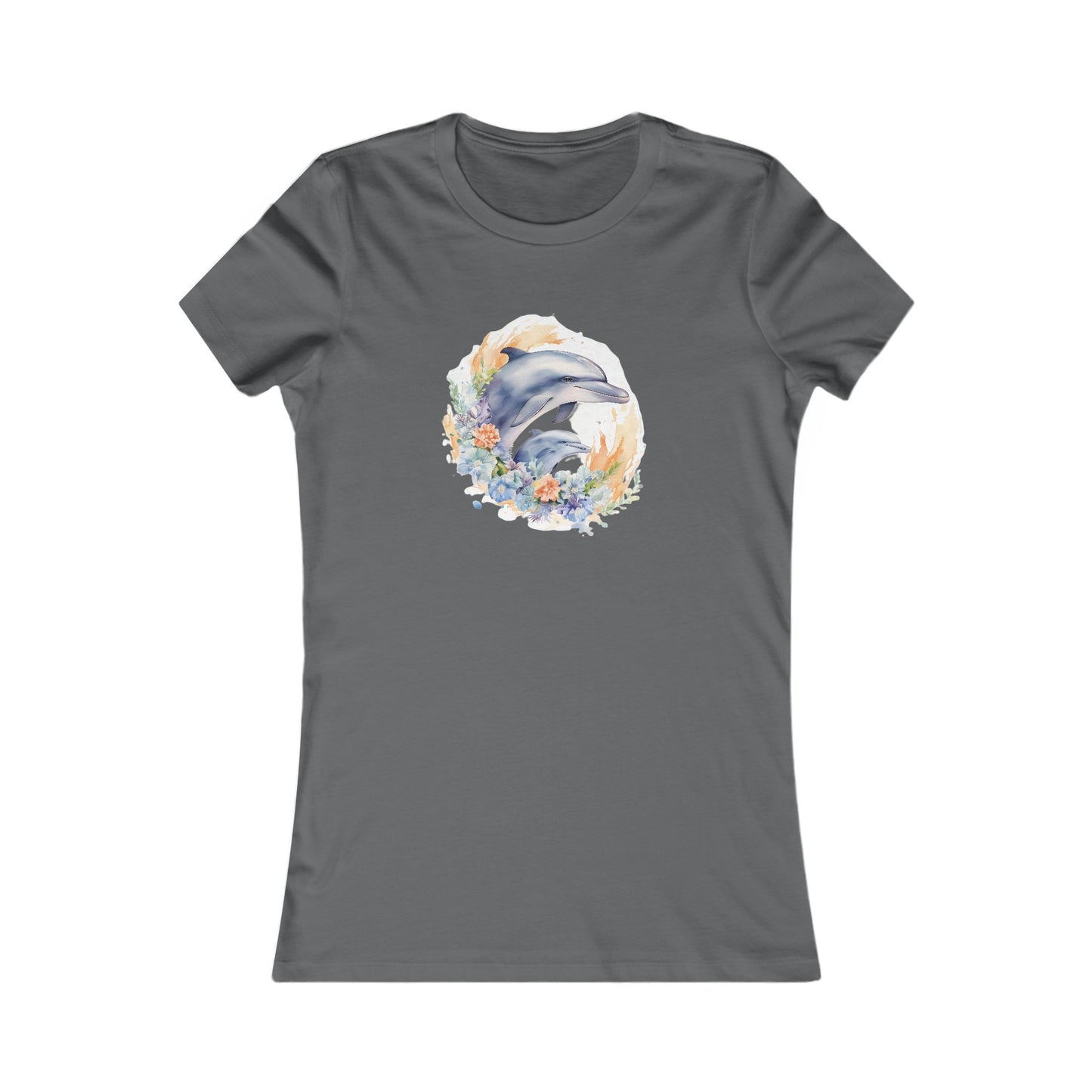 Watercolor Dolphins Fitted Tee