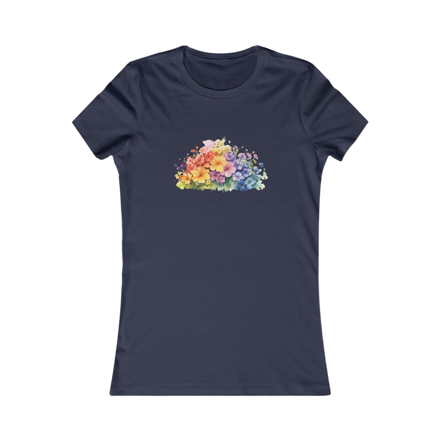 Colorful Flowers Fitted Tee