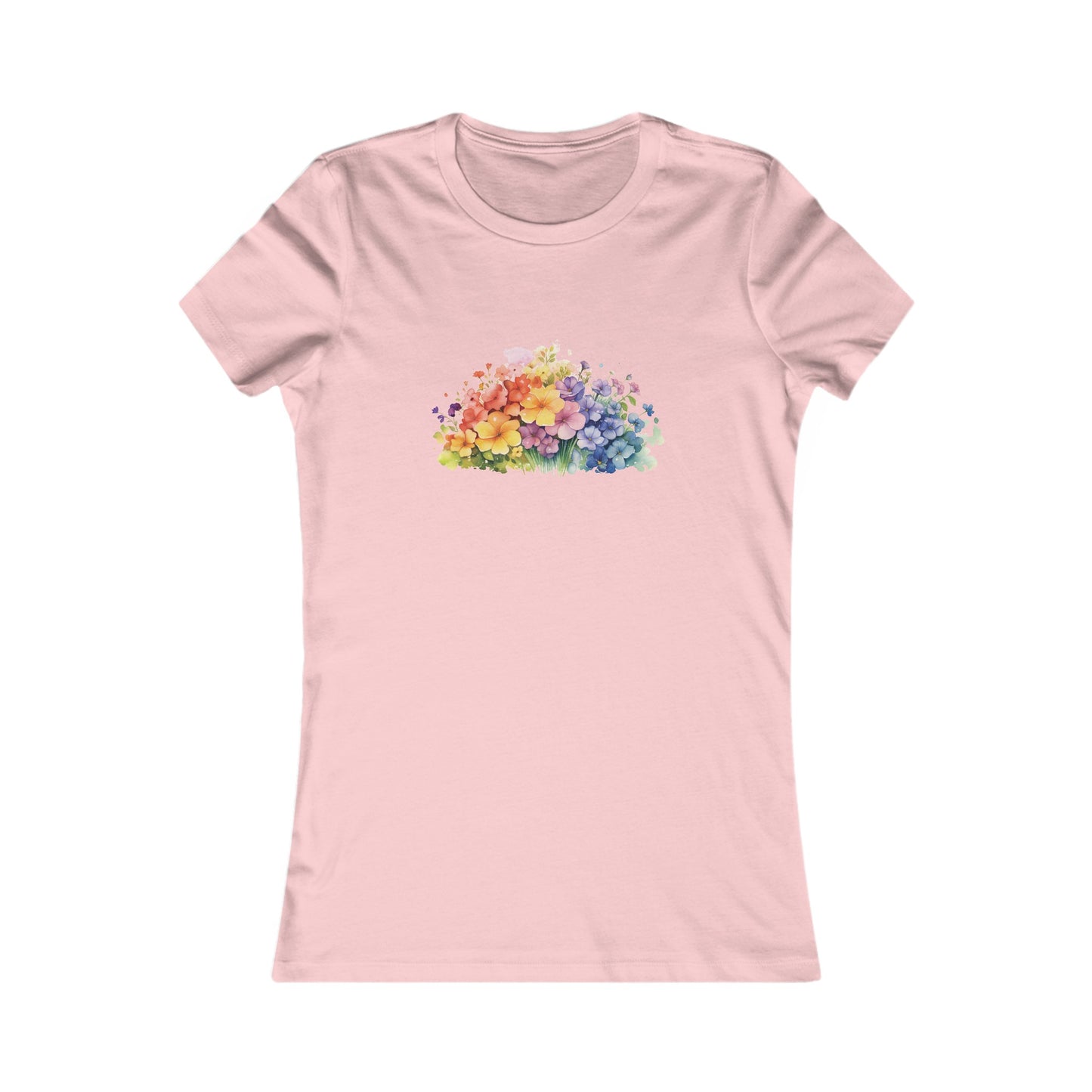 Colorful Flowers Fitted Tee