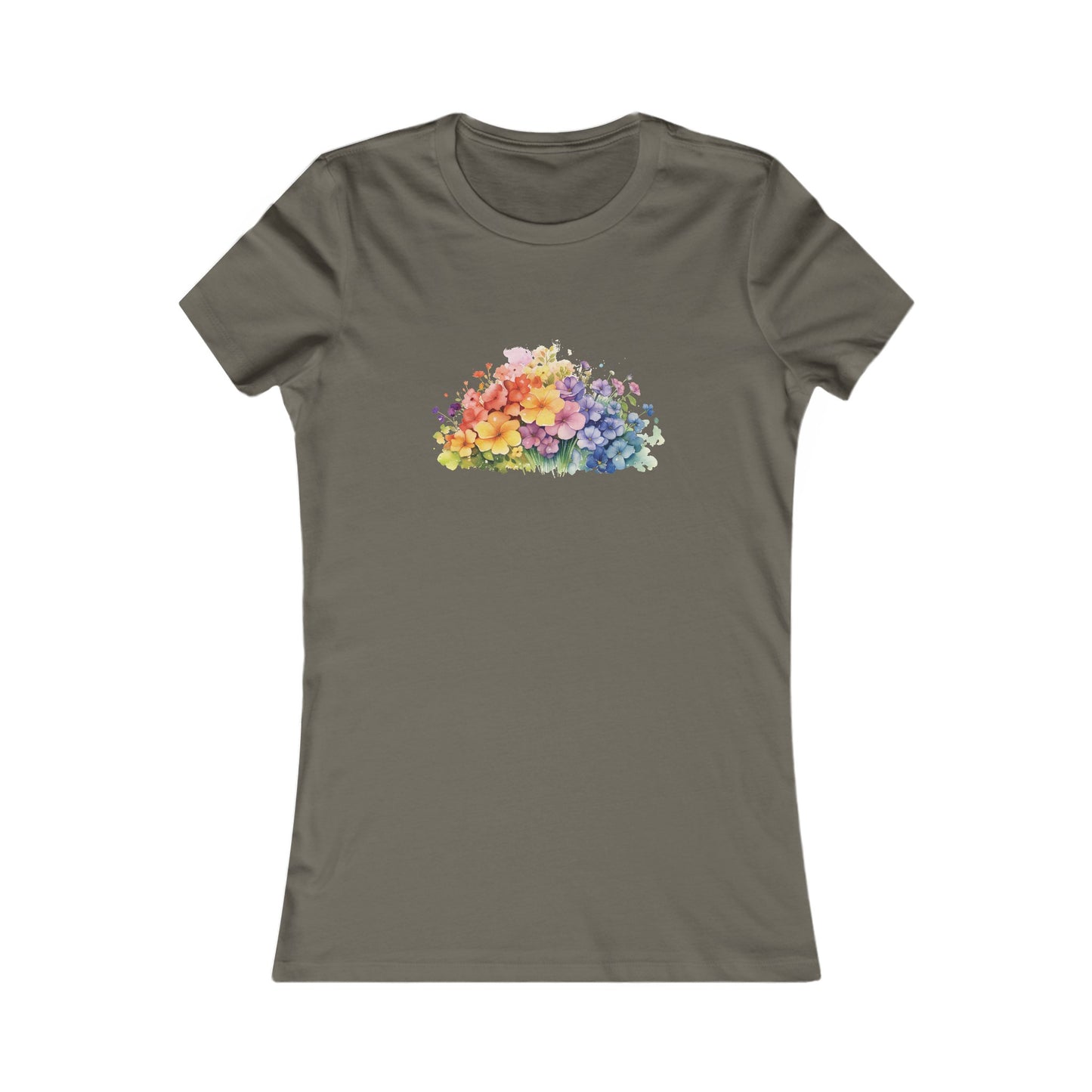 Colorful Flowers Fitted Tee