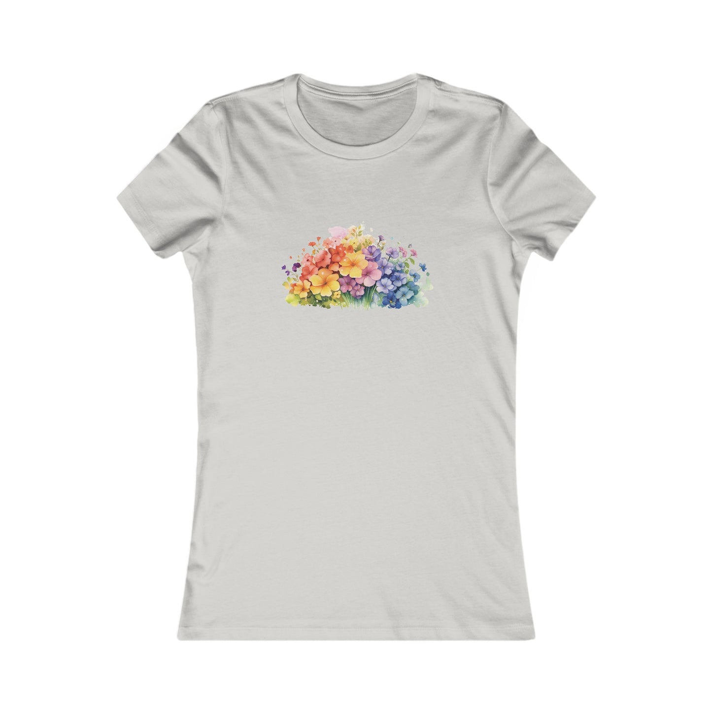Colorful Flowers Fitted Tee