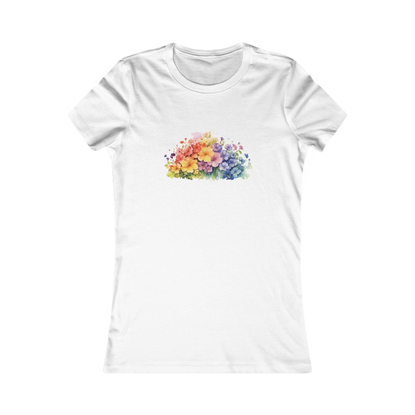 Colorful Flowers Fitted Tee
