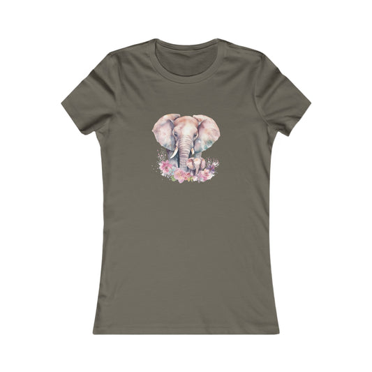 Watercolor Elephants Fitted Tee