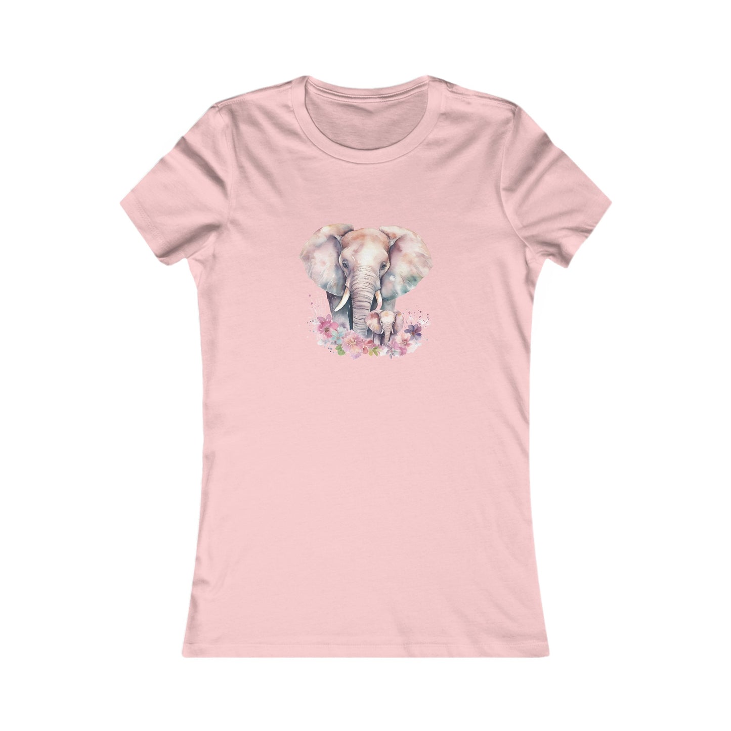 Watercolor Elephants Fitted Tee