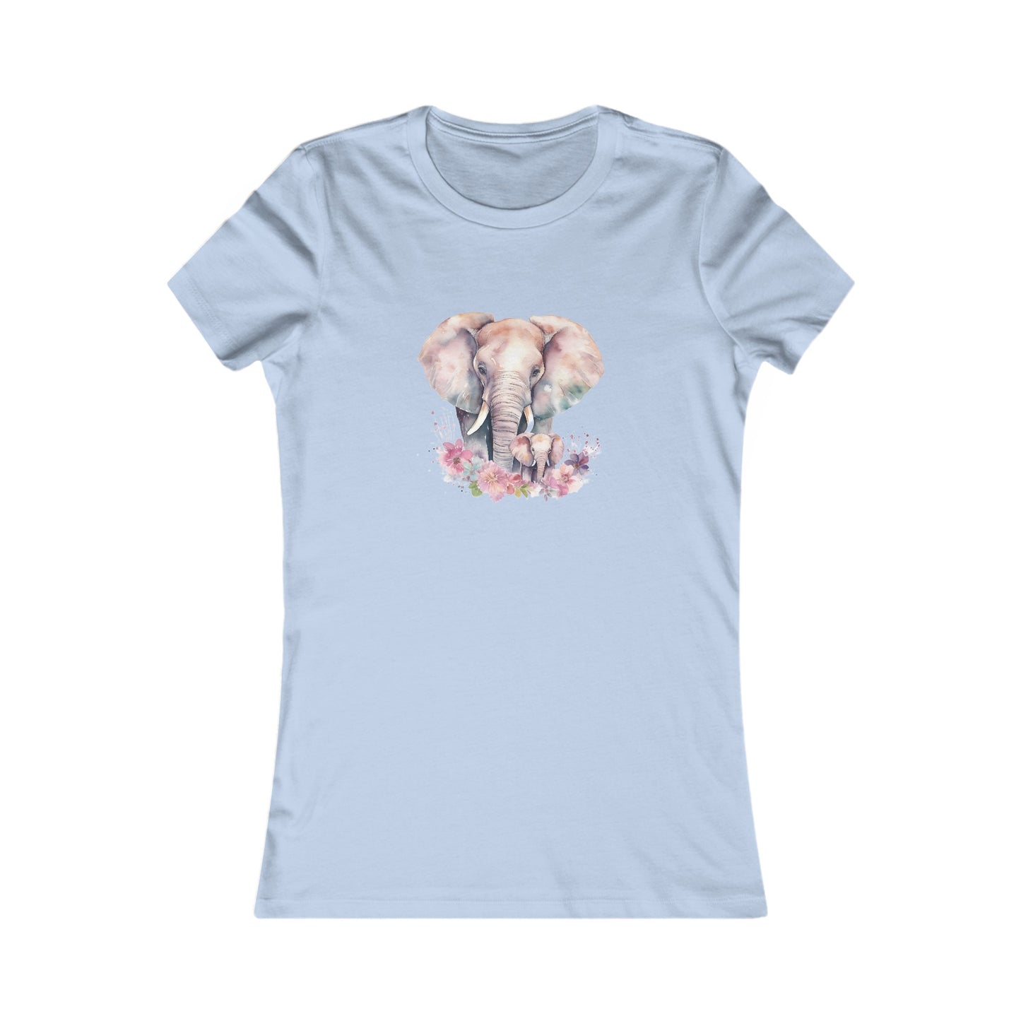 Watercolor Elephants Fitted Tee