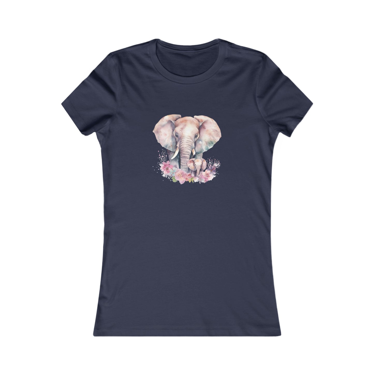 Watercolor Elephants Fitted Tee