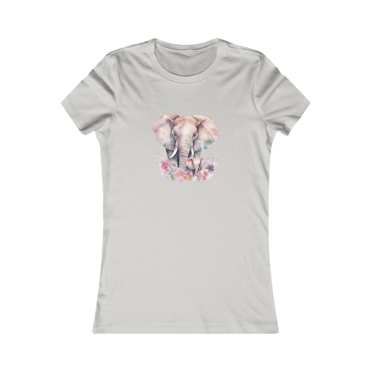 Watercolor Elephants Fitted Tee