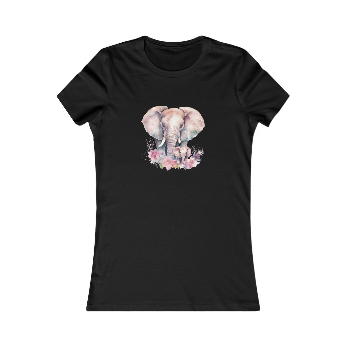 Watercolor Elephants Fitted Tee
