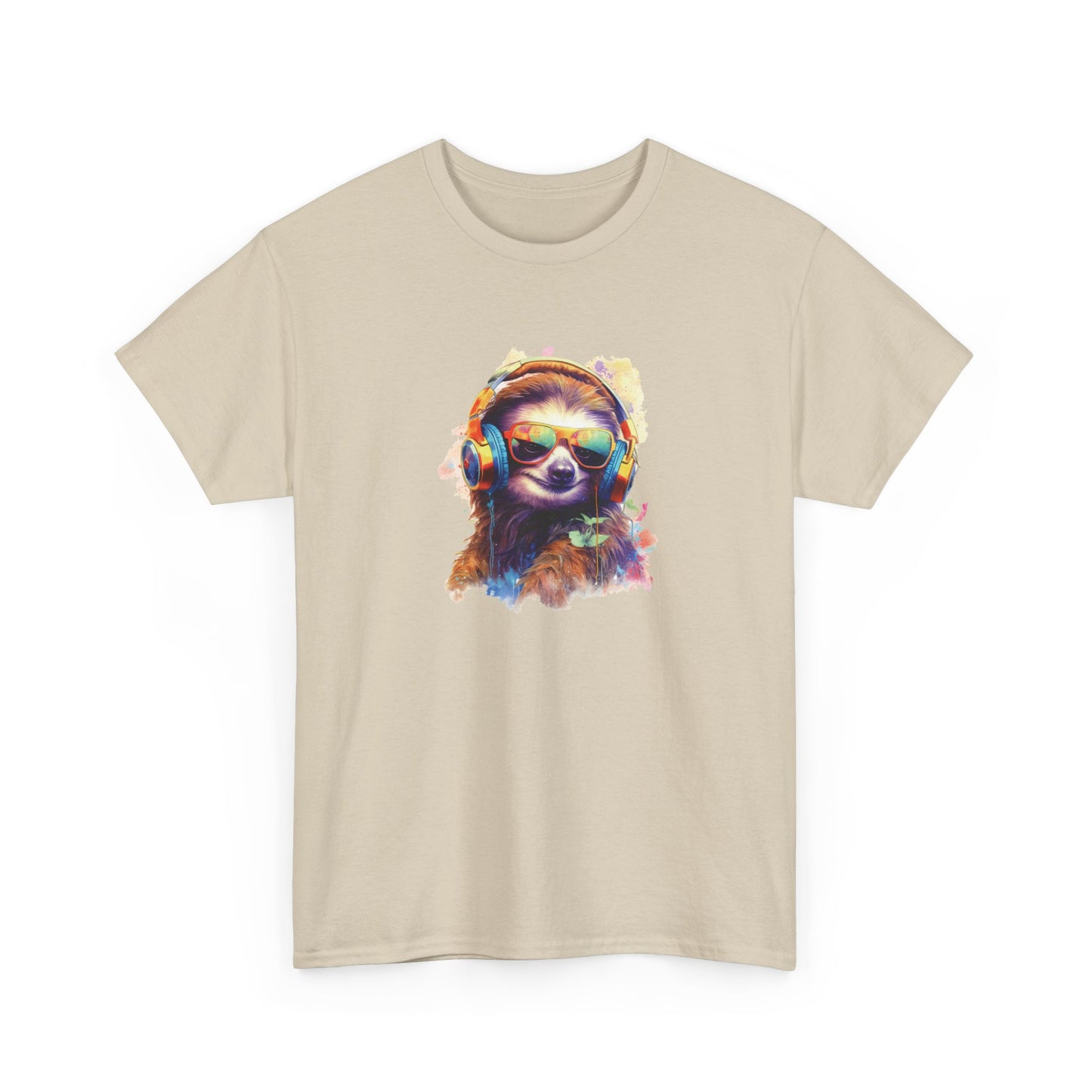 Sloth with Headphones Short Sleeve Tee