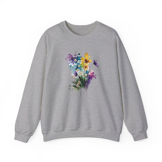 Watercolor Spring Flowers Sweatshirt