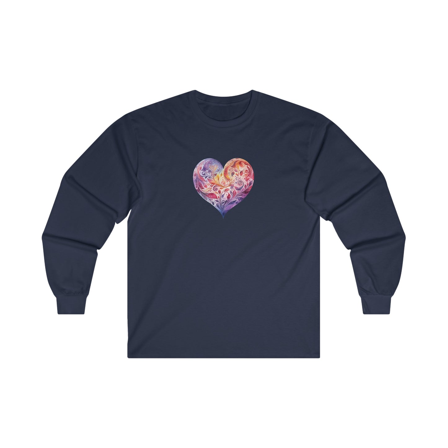 Watercolor Heart Long Sleeve Tee 003