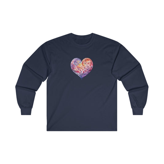 Watercolor Heart Long Sleeve Tee 003