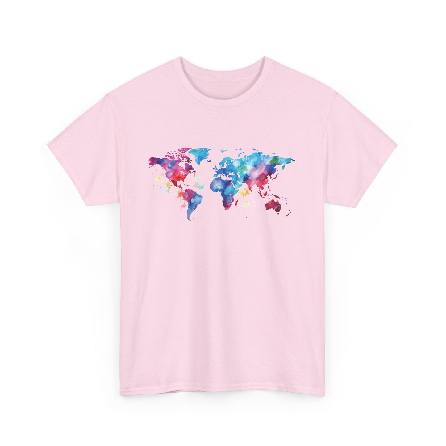 Watercolor World Map Short Sleeve Tee