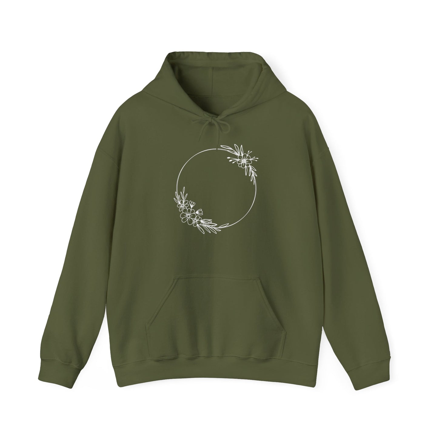 Double Floral Circle Hooded Sweatshirt