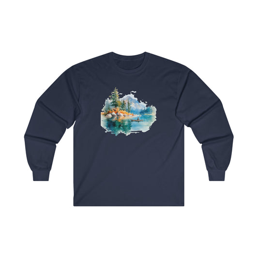Watercolor Lake Long Sleeve Tee