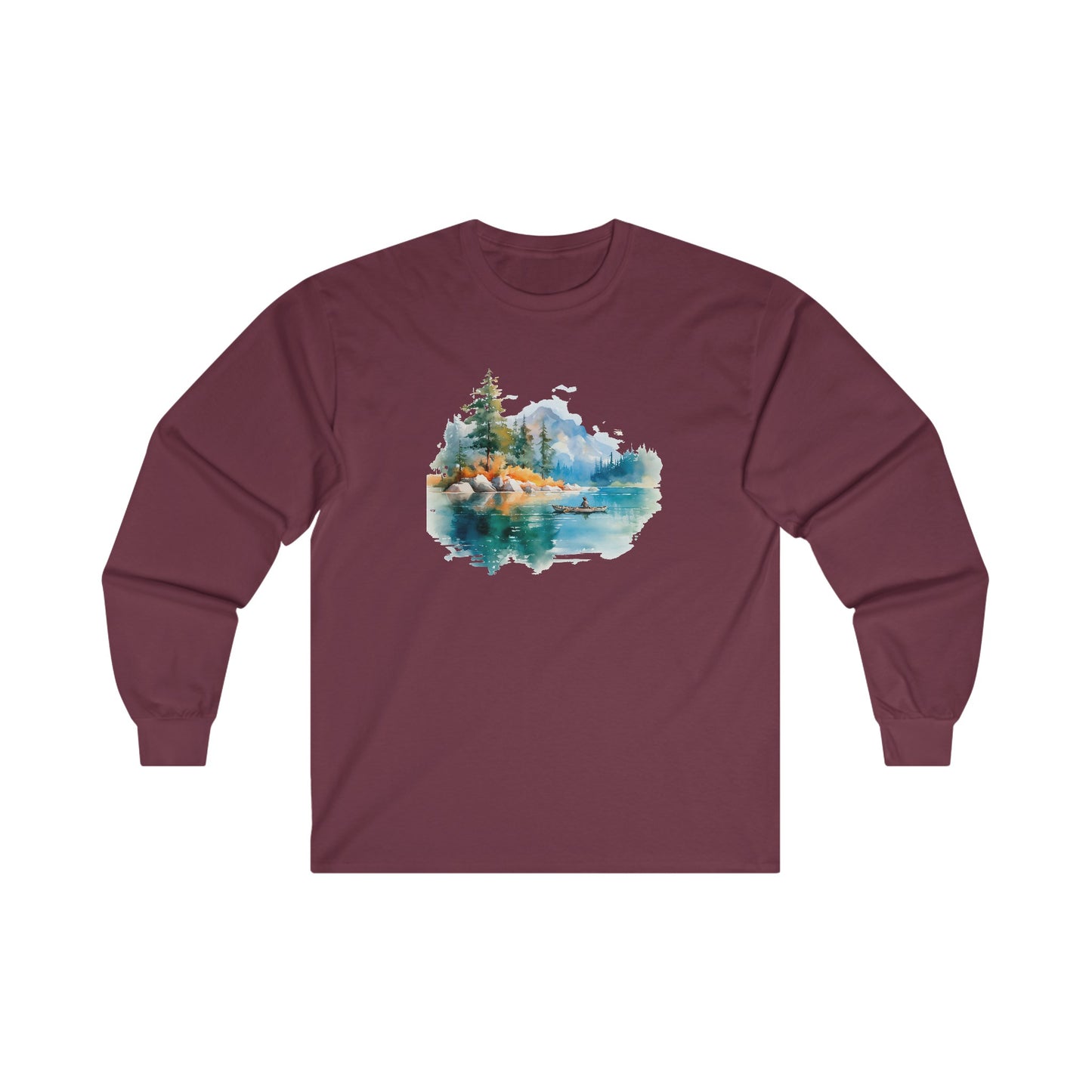 Watercolor Lake Long Sleeve Tee