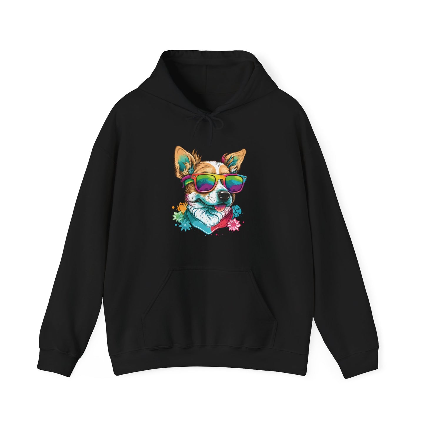 Dog with Sunglasses Hooded Sweatshirt 002