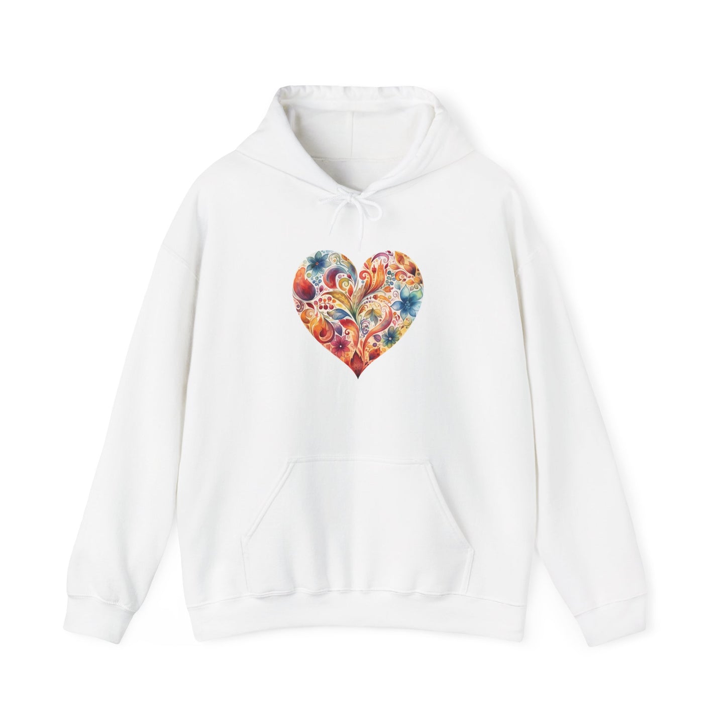 Watercolor Heart Hooded Sweatshirt 002