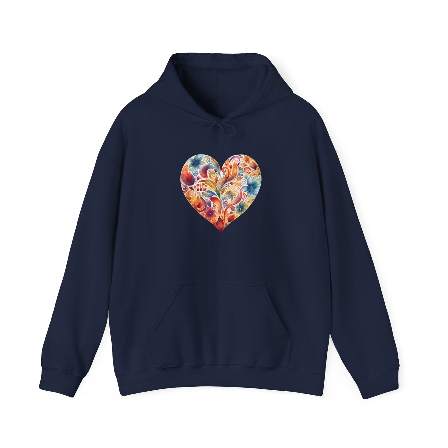Watercolor Heart Hooded Sweatshirt 002