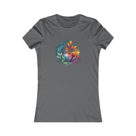 Abstract Watercolor Floral Fitted Tee