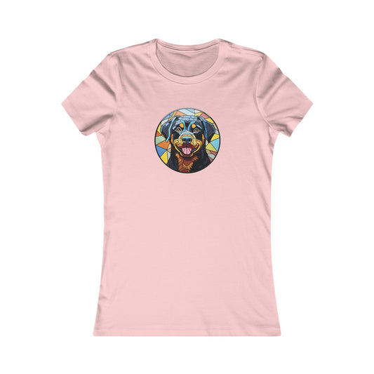 Stained Glass Rottweiler Fitted Tee