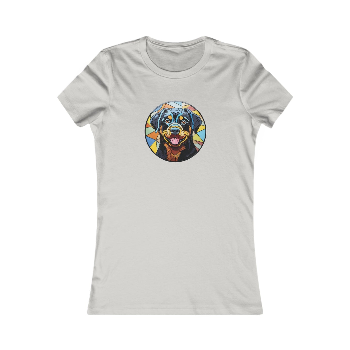 Stained Glass Rottweiler Fitted Tee