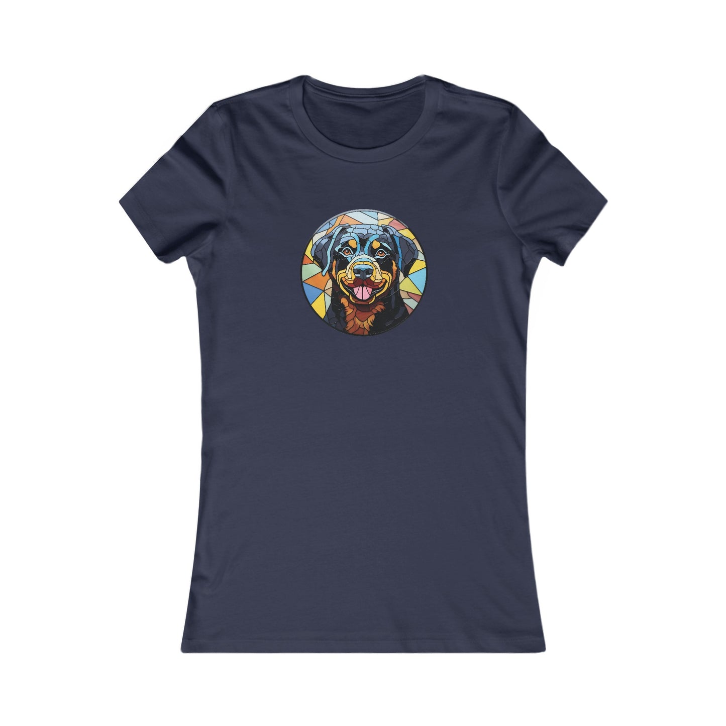 Stained Glass Rottweiler Fitted Tee