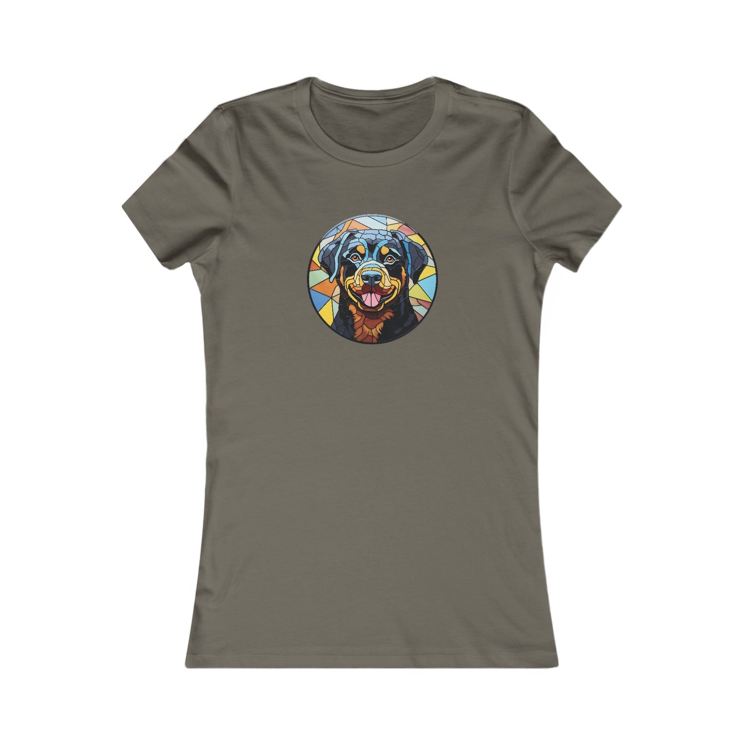 Stained Glass Rottweiler Fitted Tee