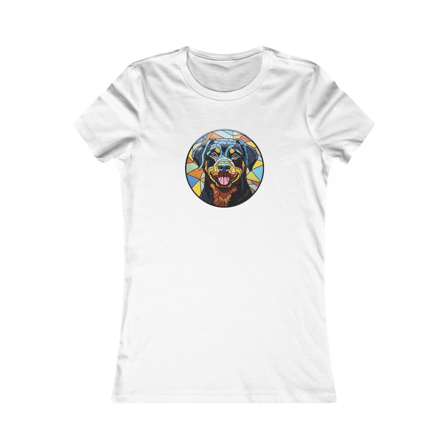 Stained Glass Rottweiler Fitted Tee