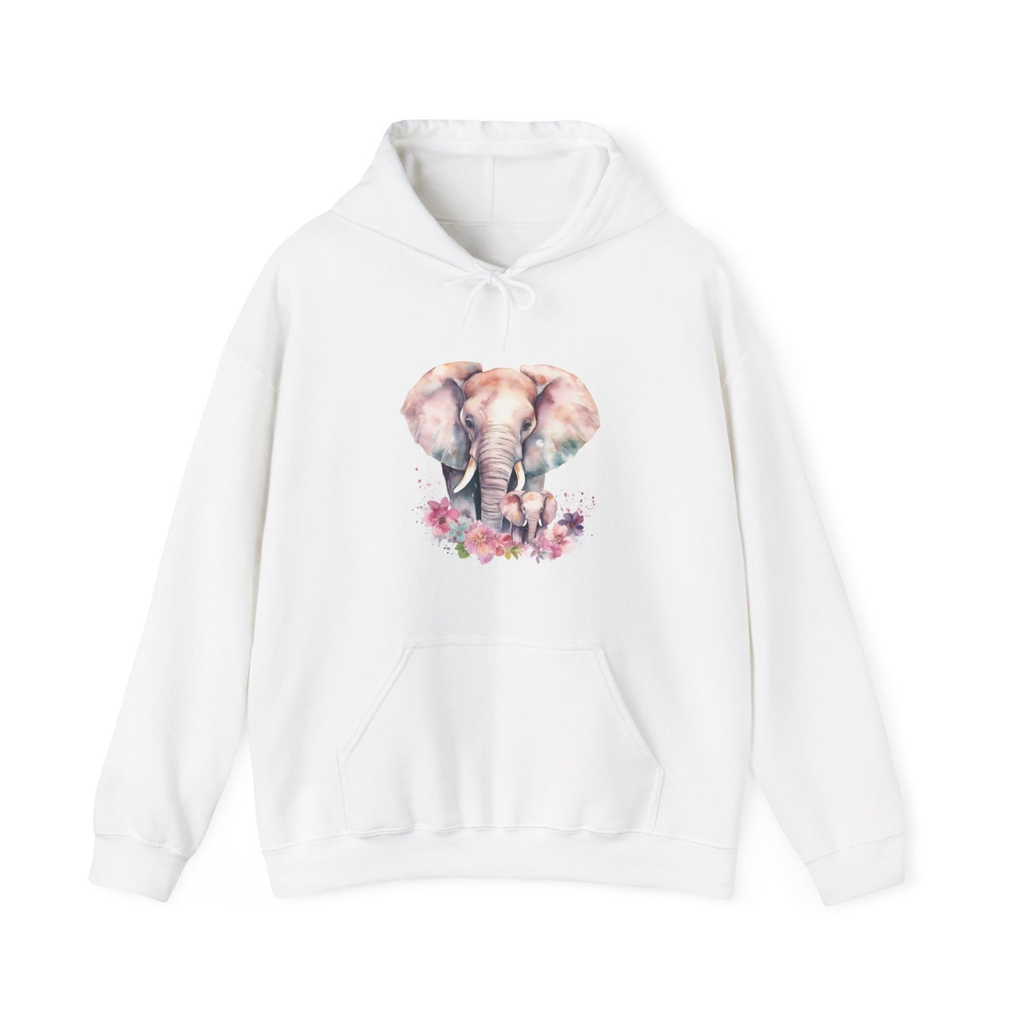 Watercolor Elephants Hooded Sweatshirt